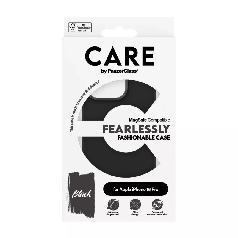 PanzerGlass CARE™ by ® Kest Must MagSafe'iga iPhone 16 Pro