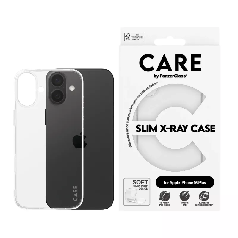 PanzerGlass CARE™ by ® X-Ray ümbris iPhone 16 Plus, Cover, Apple, Apple - iPhone 16 Plus, Transparent