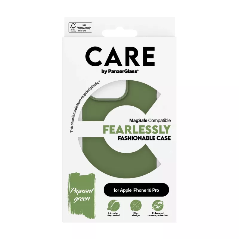 Cover PanzerGlass CARE by ® moodne ümbris roheline w. MagSafe iPhone '24 6.3 inch Pro