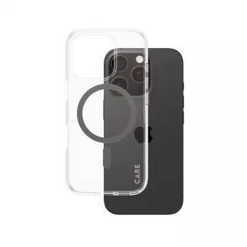 PanzerGlass CARE™ by ® Urban Combat Case Läbipaistev musta MagSafe'iga iPhone 16 Pro jaoks