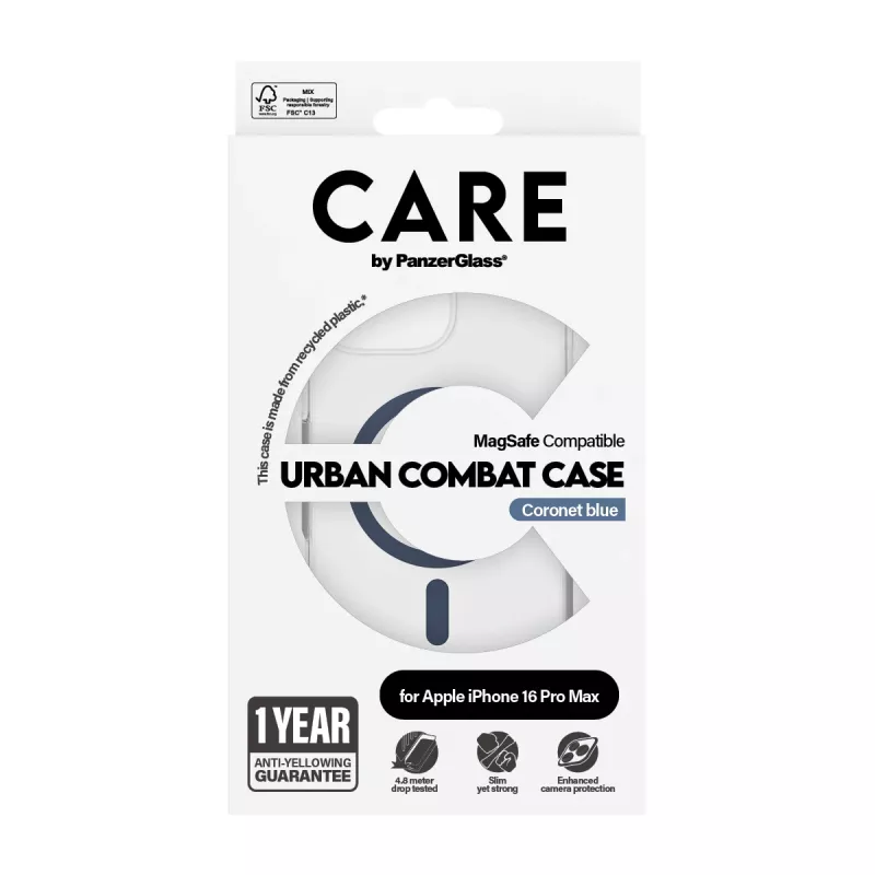 Cover PanzerGlass CARE by Flagship ümbris Transparent Urban Combat Blue MagSafe iPhone 16 Pro Max