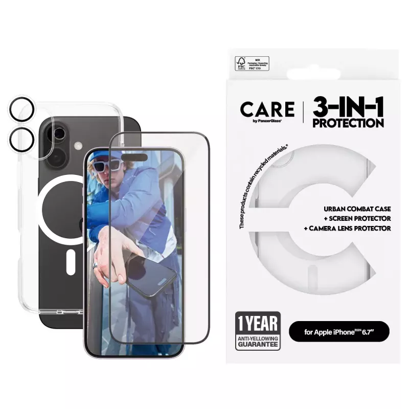PanzerGlass ® | CARE by ® Flagship 3-in-1 Bundle iPhone 16 Plus