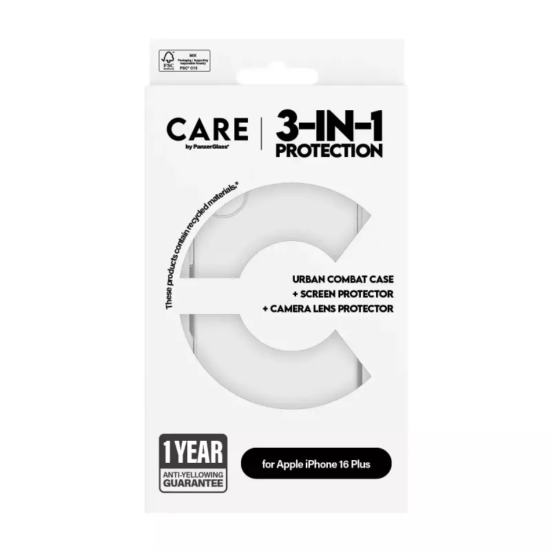 PanzerGlass ® | CARE by ® Flagship 3-in-1 Bundle iPhone 16 Plus