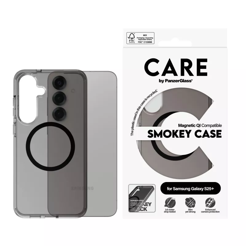 PanzerGlass CARE™ by ® Urban Combat Case Smokey w. Must Qi Ühilduv Samsung Galaxy S25+