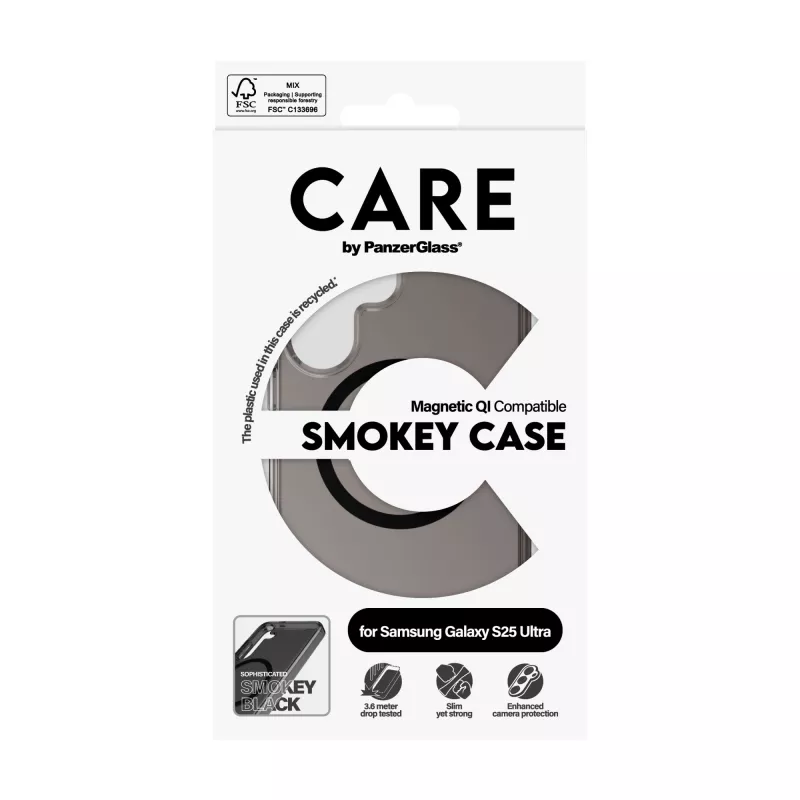 PanzerGlass CARE™ by ® Urban Combat Case Smokey w. Must Qi Ühilduv Samsung Galaxy S25 Ultra