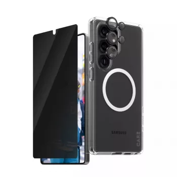 PanzerGlass CARE by ® Flagship 3-in-1 privaatsuskomplekt Samsung Galaxy S25 Ultra kriimustus- ja põrutuskindel