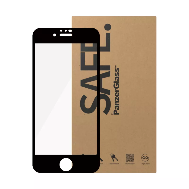 PanzerGlass SAFE. by ® ekraanikaitse iPhone 6 | 6s | 7 | 8 | SE (2020, 2022) | ülilai sobivus | HULGI