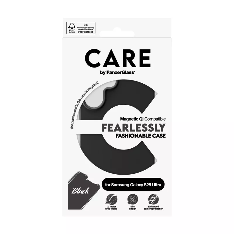 PanzerGlass CARE™ by ® korpus must, Qi-ühilduv Samsung Galaxy S25 Ultra