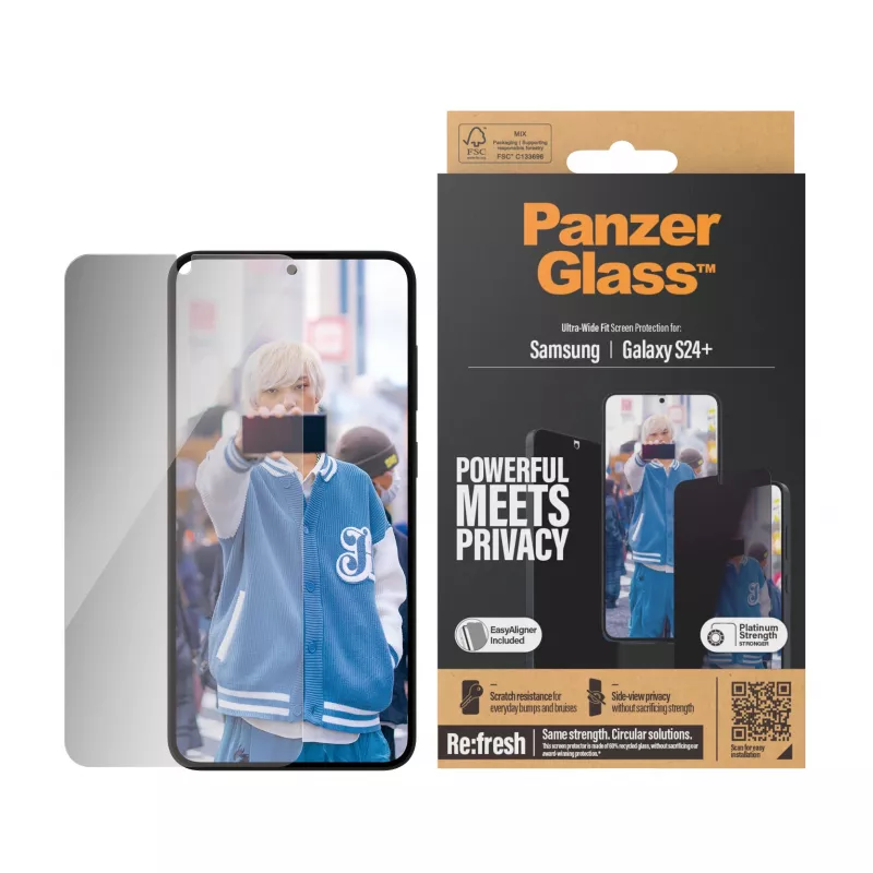 PanzerGlass® privaatsusekraanikaitse Samsung Galaxy S24+ | ülilai liibuvus koos EasyAligneriga