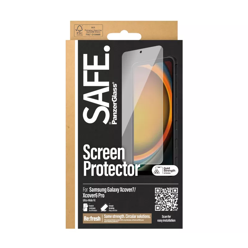 PanzerGlass SAFE. by ® Samsung Galaxy Xcover7| Ultra-Wide Fit