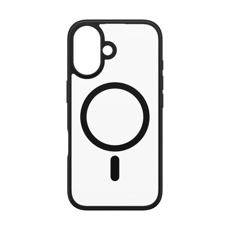 PanzerGlass ® HardCase läbipaistev musta MagSafe raamiga iPhone 16 jaoks