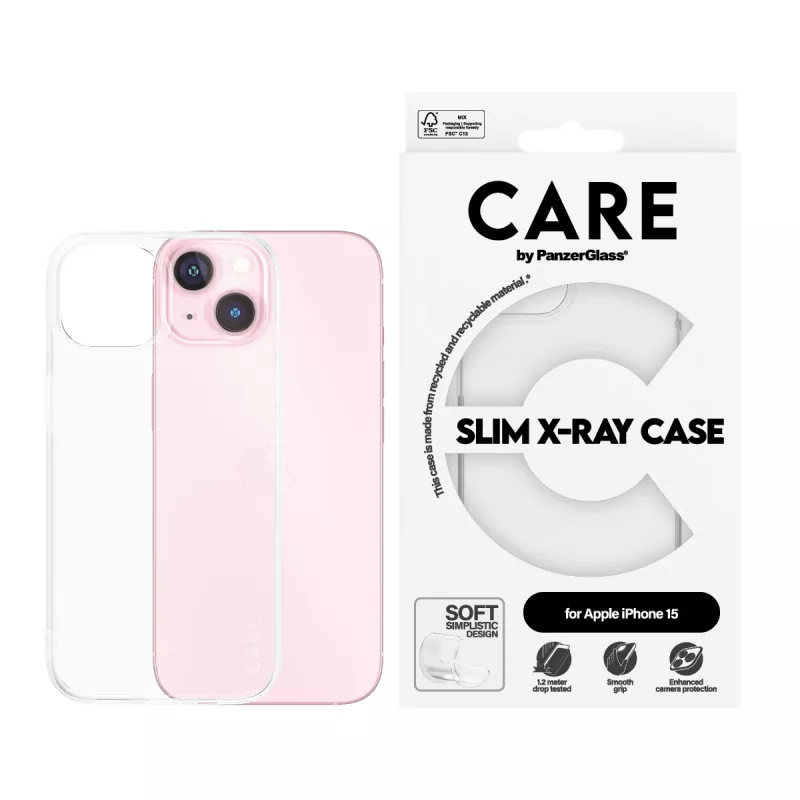 Cover PanzerGlass CARE by ® moodne ümbris Transparent X-Ray Soft Basic iPhone 15