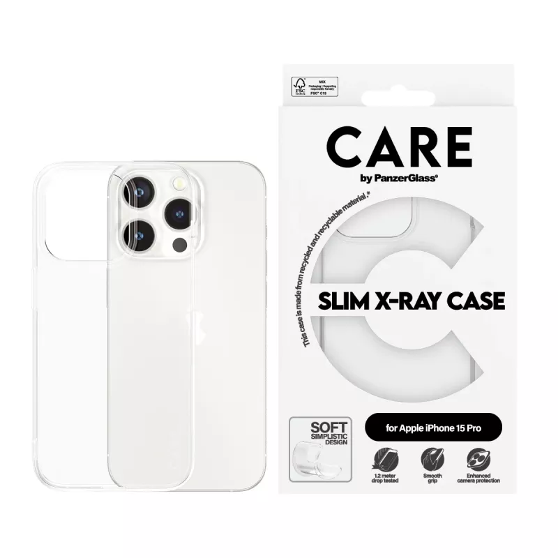 PanzerGlass CARE™ by ® X-Ray ümbris iPhone 15 Pro, Cover, Apple, Apple - iPhone 15 Pro, Transparent