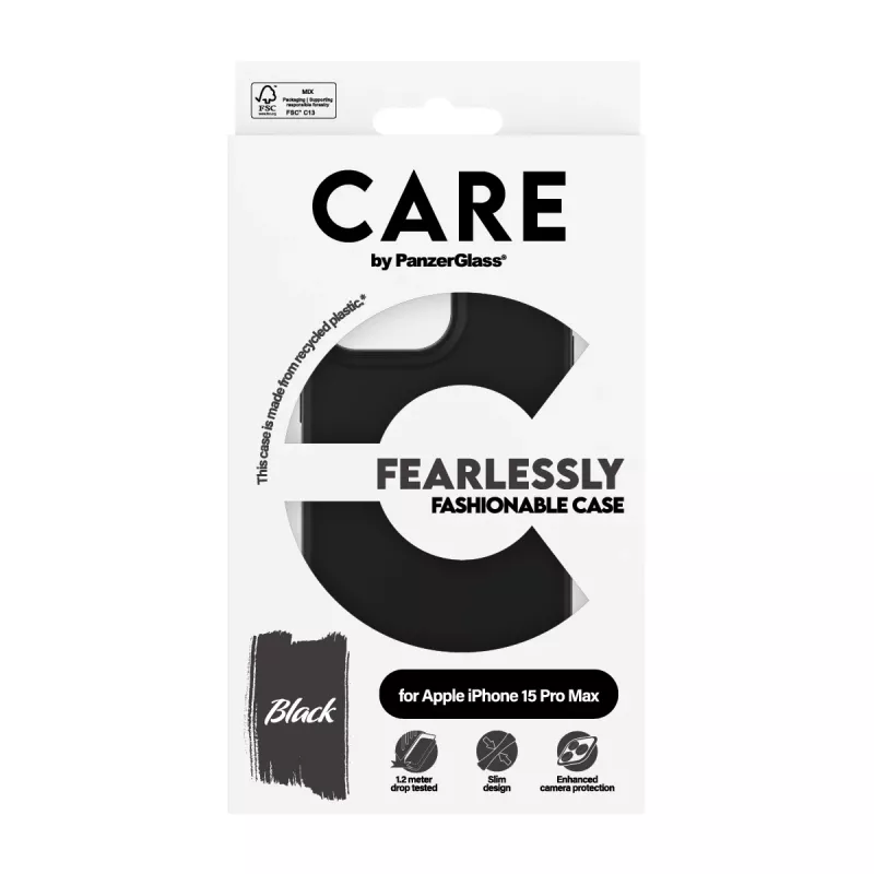 Cover PanzerGlass CARE by moodne ümbris Must iPhone 15 Pro Max