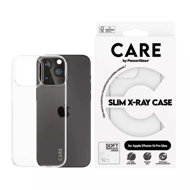 PanzerGlass CARE™ by ® X-Ray ümbris iPhone 15 Pro Max, Cover, Apple, Apple - iPhone 15 Pro Max, Transparent