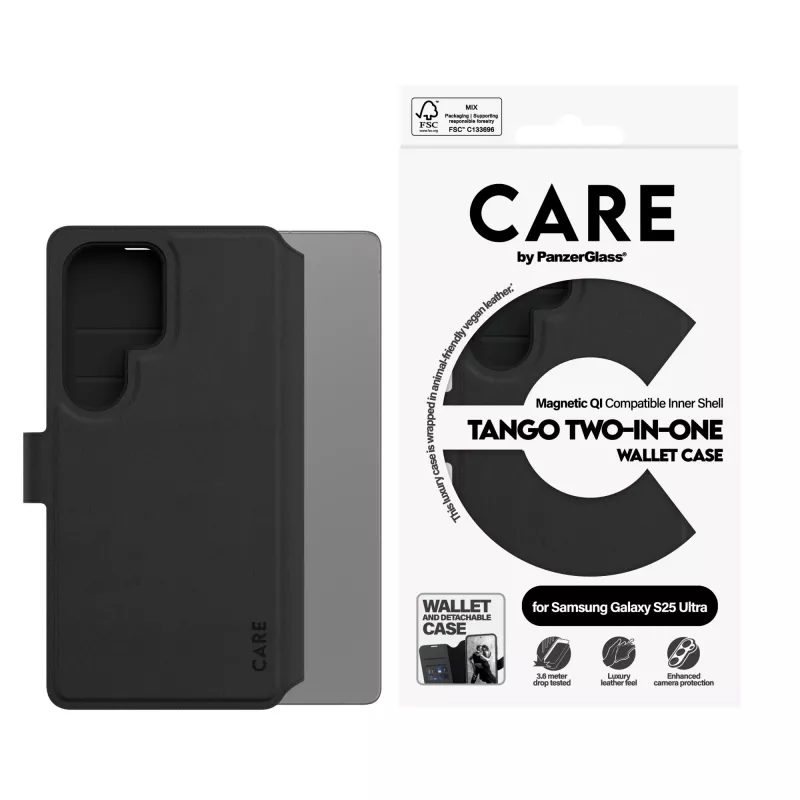PanzerGlass CARE™ by ® Tango 2-in-1 rahakotiga ümbris koos Qi ühilduvusega Samsung Galaxy S25 Ultra jaoks