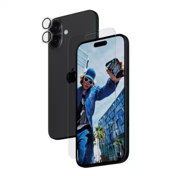 PanzerGlass ® 2-in-1 Bundle iPhone 16 Plus, Apple, Apple - iPhone 16 Plus, Kuiv paigaldus, Kriimustuskindel, Löögikindel, Läbipaistev, 1 tk
