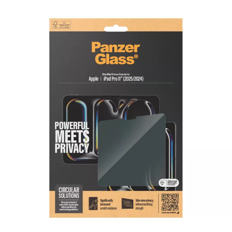 PanzerGlass ® Privacy ekraanikaitse ® iPad Pro 11'' (2024-2025) | Ultra-Wide Fit