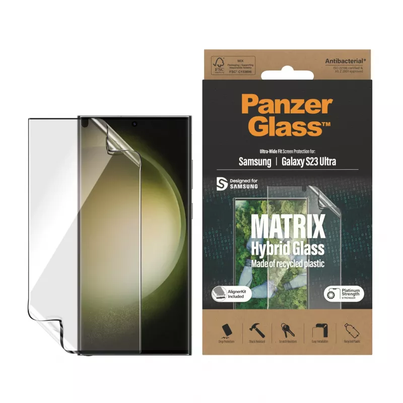 PanzerGlass ® ECO MATRIX ekraanikaitse Samsung Galaxy S23 Ultra | Ülilai sobivus koos joonduskomplektiga