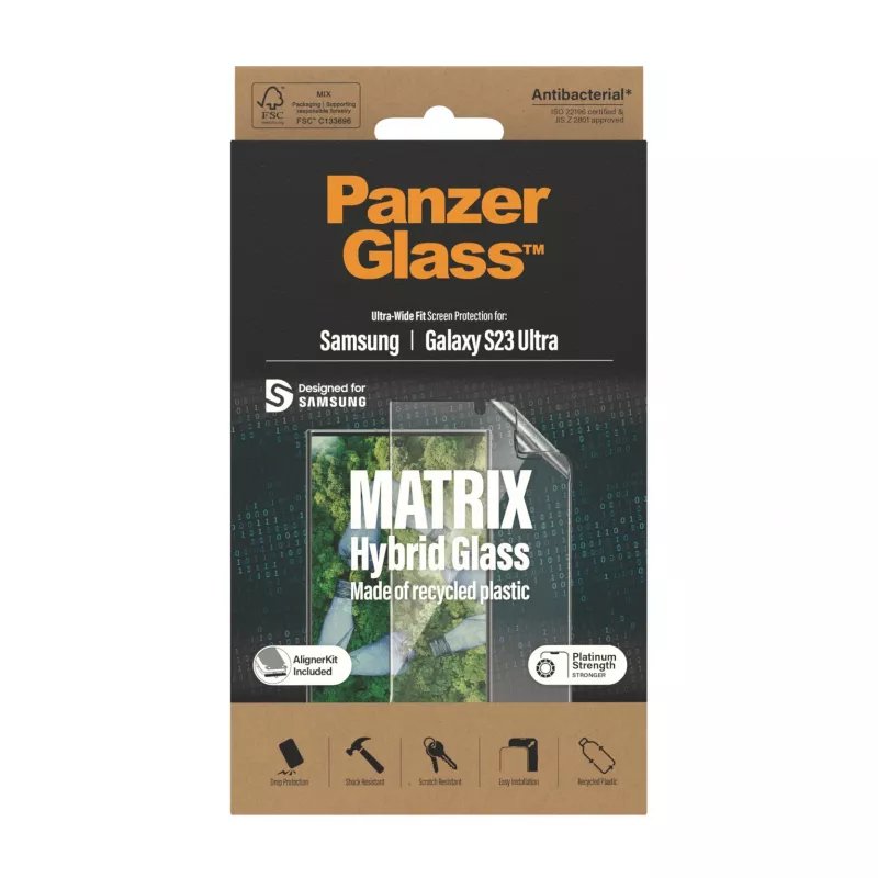 PanzerGlass ® ECO MATRIX ekraanikaitse Samsung Galaxy S23 Ultra | Ülilai sobivus koos joonduskomplektiga