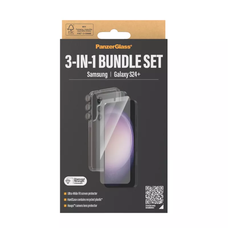 PanzerGlass® 3-ühes komplekt Samsung Galaxy S24+ | Ultra-Wide Fit koos EasyAligneriga