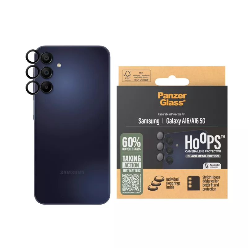 PanzerGlass ® Hoops® kaamera objektiivi kaitse must Samsung Galaxy A16 | A16 5G