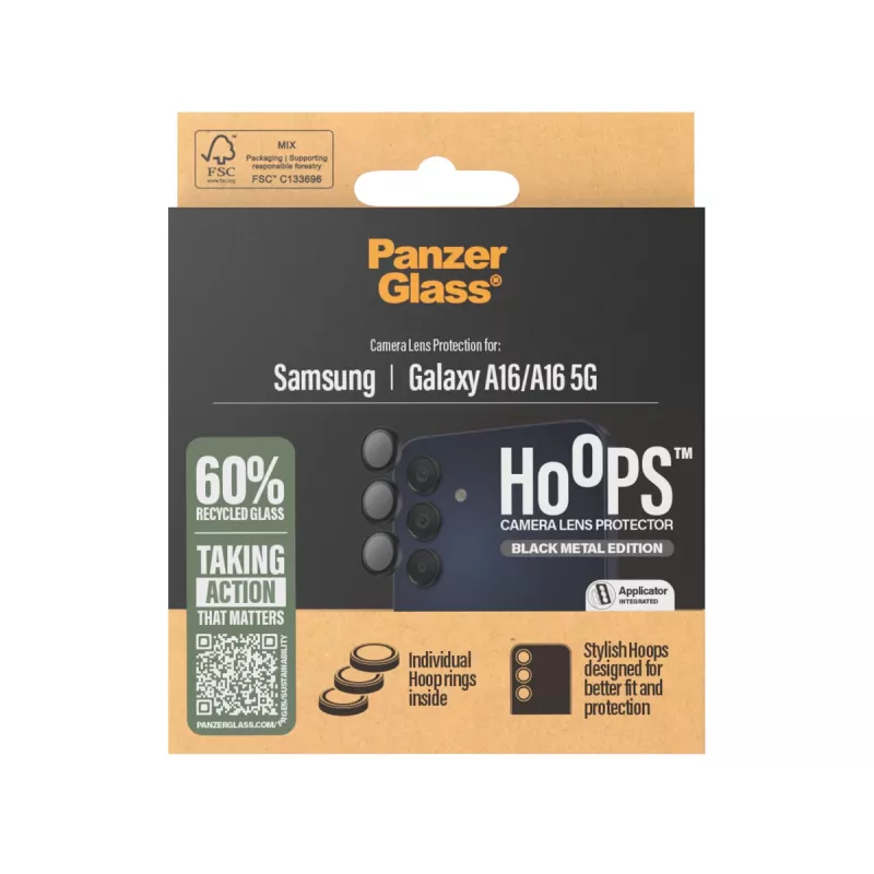 PanzerGlass ® Hoops® kaamera objektiivi kaitse must Samsung Galaxy A16 | A16 5G