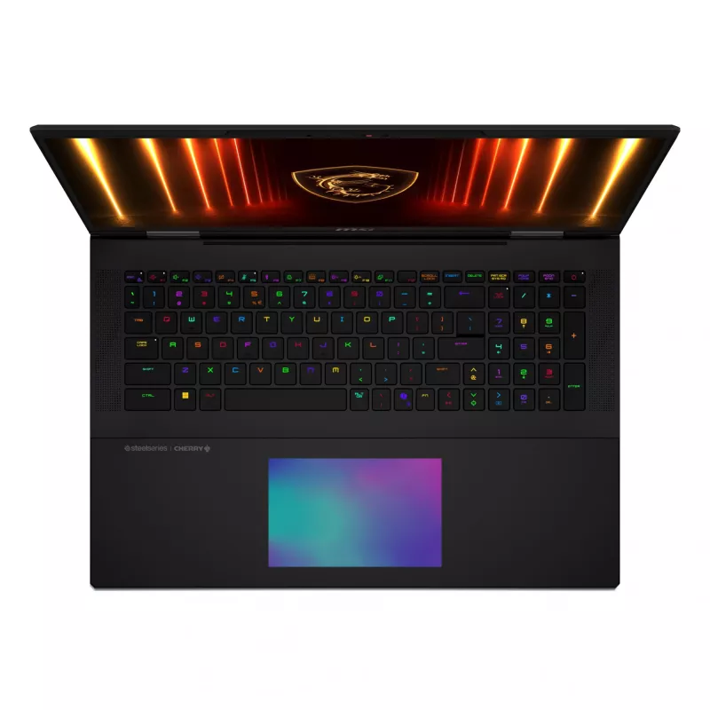 MSI Titan 18 HX AI A2XWIG-073 sülearvuti Intel Core Ultra 9 285HX 45,7 cm (18 tolli) UHD+ 64 GB DDR5-SDRAM 6 TB SSD NVIDIA GeForce RTX 5080 Wi-Fi 7 (802.11be) Windows 11 Pro Must
