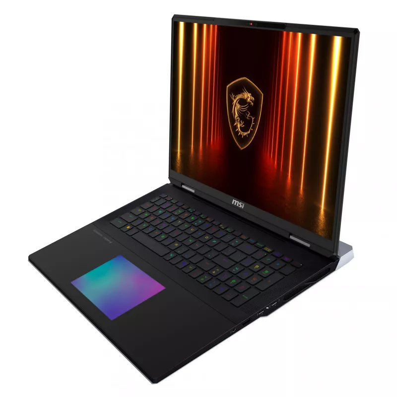 MSI Titan 18 HX AI A2XWIG-073 sülearvuti Intel Core Ultra 9 285HX 45,7 cm (18 tolli) UHD+ 64 GB DDR5-SDRAM 6 TB SSD NVIDIA GeForce RTX 5080 Wi-Fi 7 (802.11be) Windows 11 Pro Must