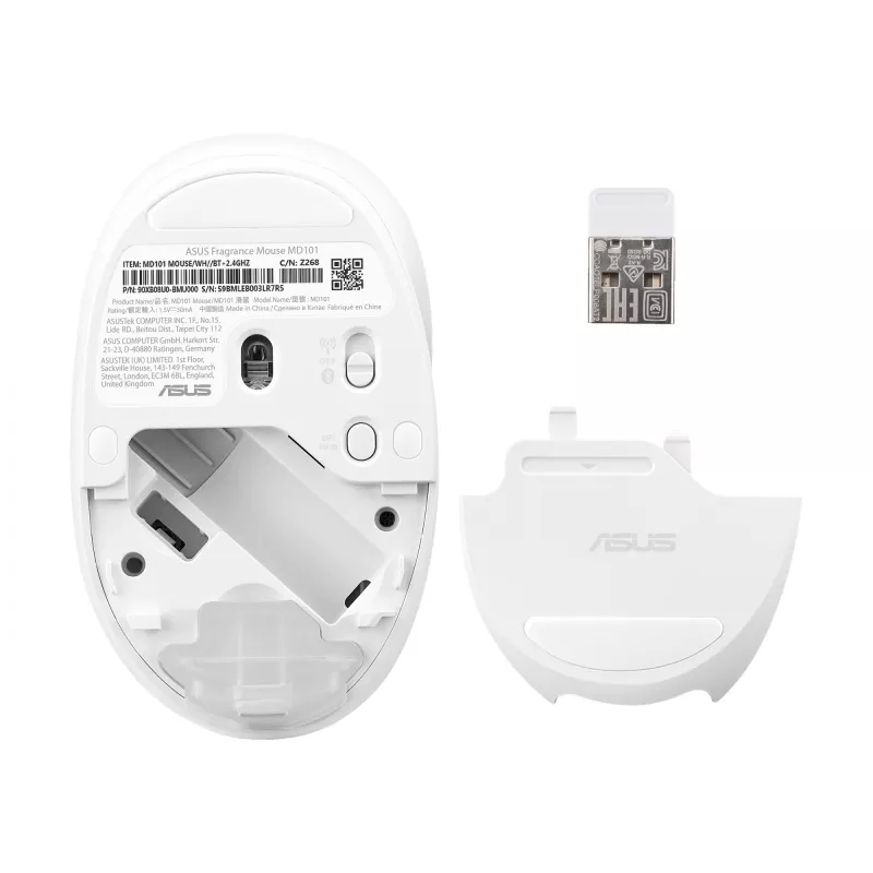 ASUS Fragrance MD101 hiir Kodu Mõlemakäeline RF-traadita + Bluetooth Optiline 2400 DPI