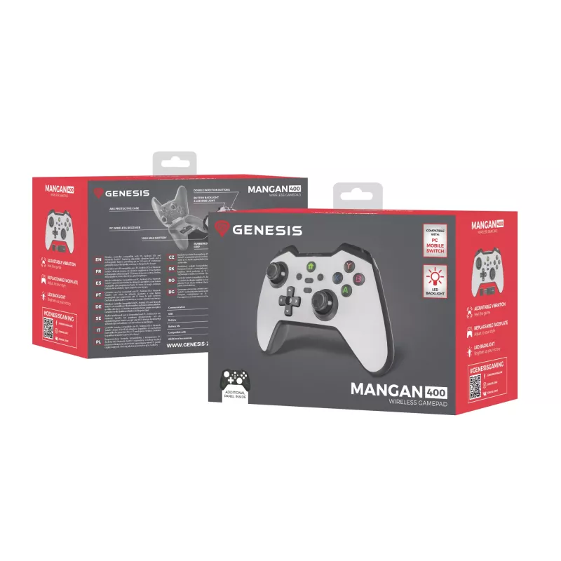 GENESIS Mangan 400 Valge Bluetooth mängupult analoog-/digitaalne Android, MAC, Nintendo Switch, PC, iOS