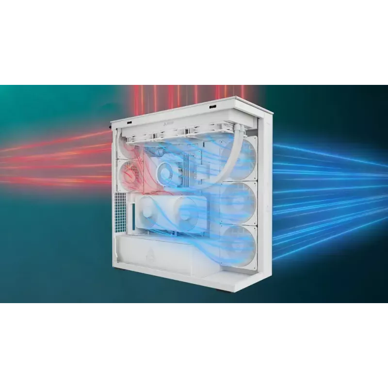 ARCTIC Xtender VG (Valge) Premium E-ATX arvuti korpus vertikaalse GPU paigaldusega