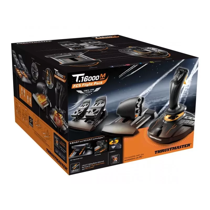 Thrustmaster T-16000M FCS Flight Pack Must USB Juhtkang Analoog-/digitaalne MAC, PC