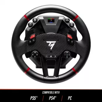 Thrustmaster T598 Must, Punane USB Rool + Pedaalid Analoog-/Digitaal PC, PlayStation 4, PlayStation 5