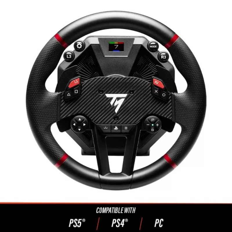 Thrustmaster T598 Must, Punane USB Rool + Pedaalid Analoog-/Digitaal PC, PlayStation 4, PlayStation 5