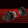 Thrustmaster T598 Must, Punane USB Rool + Pedaalid Analoog-/Digitaal PC, PlayStation 4, PlayStation 5