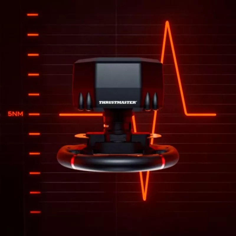 Thrustmaster T598 Must, Punane USB Rool + Pedaalid Analoog-/Digitaal PC, PlayStation 4, PlayStation 5