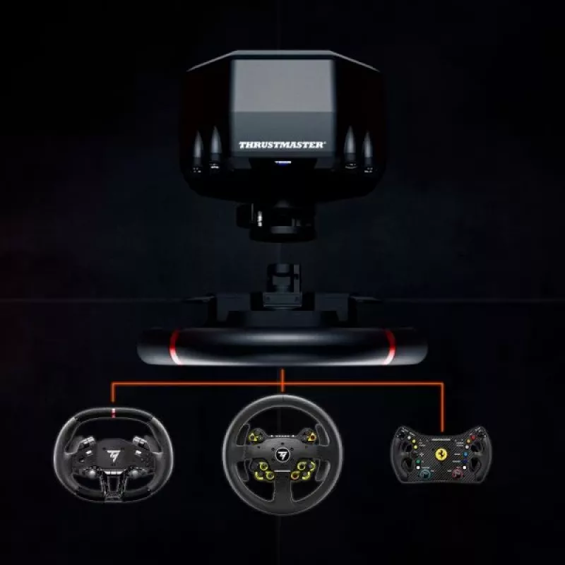 Thrustmaster T598 Must, Punane USB Rool + Pedaalid Analoog-/Digitaal PC, PlayStation 4, PlayStation 5