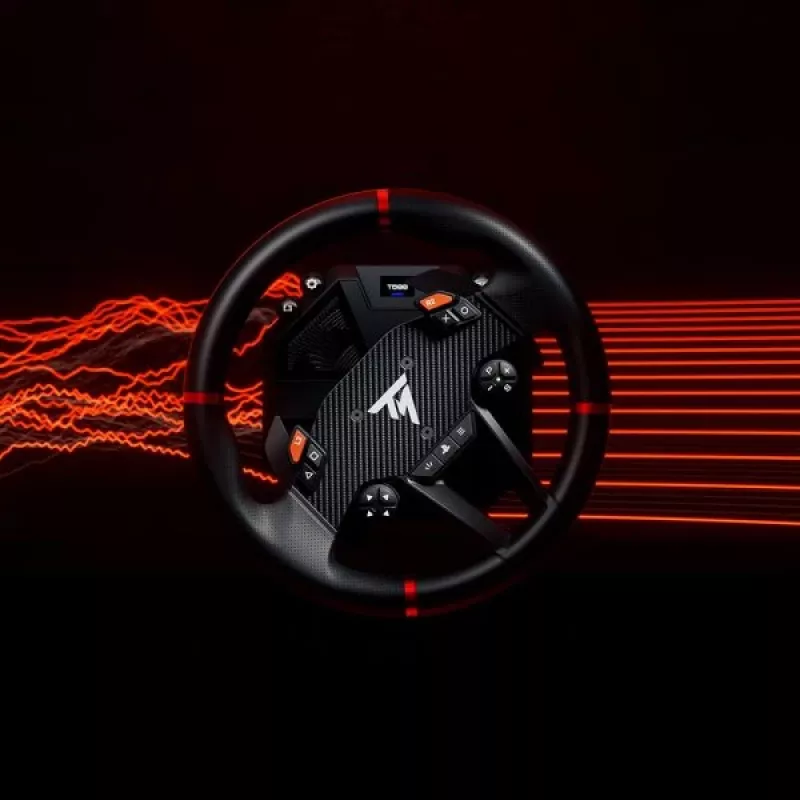 Thrustmaster T598 Must, Punane USB Rool + Pedaalid Analoog-/Digitaal PC, PlayStation 4, PlayStation 5
