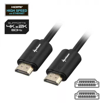 SHARKOON High Speed HDMI-kaabel - Ultra HD 4k M/m 1m