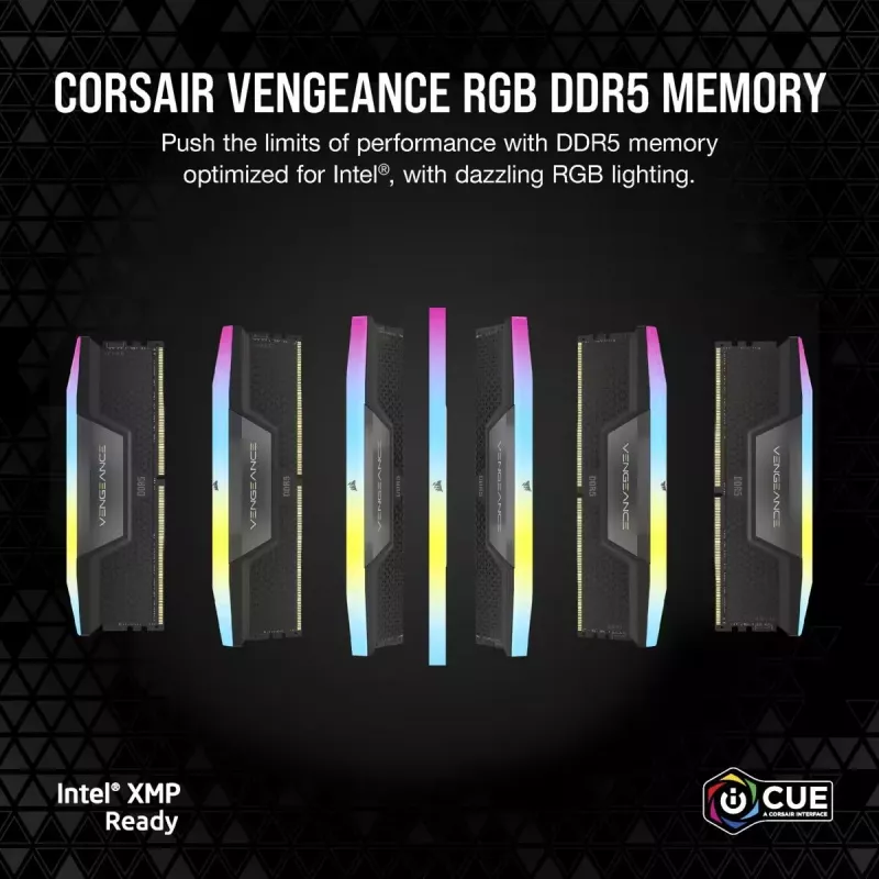 CORSAIR Memory 32GB DDR5 (2x16GB) DRAM 6400MT/s CL36 Memory Kit Vengeance RGB – must