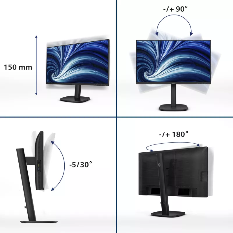 Philips 3000 seeria 24B2U3301/00 arvutimonitor 60,5 cm (23,8 tolli) 1920 x 1080 pikslit Full HD LCD must