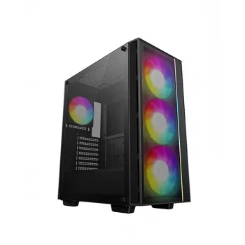 PC korpus DeepCool MATREXX 55 MESH V4 C Midi Tower Must — ATX, karastatud klaas, esivõrk, USB-C