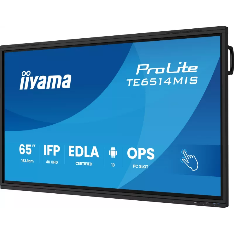iiyama PROLITE TE6514MIS-B2AG Kiosk disain 165,1 cm (65 tolli) LCD Wi-Fi 435 cd/m² 4K Ultra HD Must Puuteekraan Sisseehitatud protsessor Android 24/7