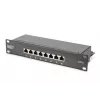 DIGITUS 10in võrk bundle incl. 9U cabinet Must shelf PDU 8-port switch CAT6 patch panel