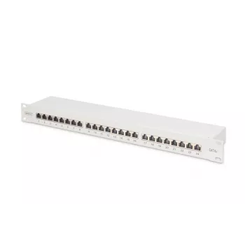 DIGITUS Paigalduspaneel, CAT6A varjestatud, 1U, 24-porti, 8P8C, must RAL 9005, 483