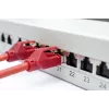 DIGITUS Paigalduspaneel, CAT6A varjestatud, 1U, 24-porti, 8P8C, must RAL 9005, 483