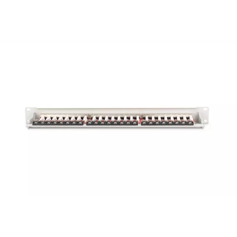 DIGITUS Paigalduspaneel, CAT6A varjestatud, 1U, 24-porti, 8P8C, must RAL 9005, 483