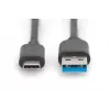 DIGITUS DIGITUS USB USB-C ühenduskaabel, tüüp C-lt A-le M/M, 1m Super Speed must