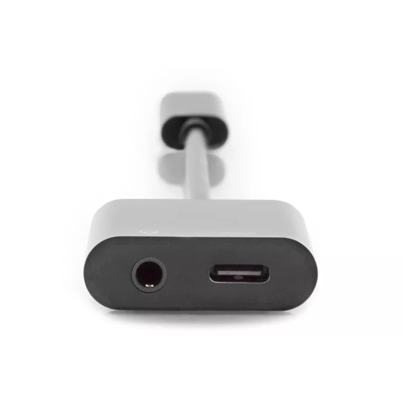 DIGITUS USB USB-C Splitter kaabel, type C - 3.5mm+type C M/F/F, 20cm Must